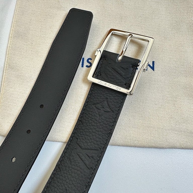 Louis Vuitton Monogram Embossed Leather Belt Black - 8