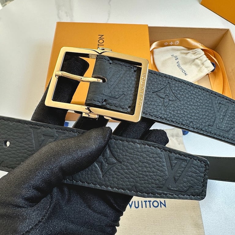 Louis Vuitton Monogram Embossed Leather Belt Black - 5