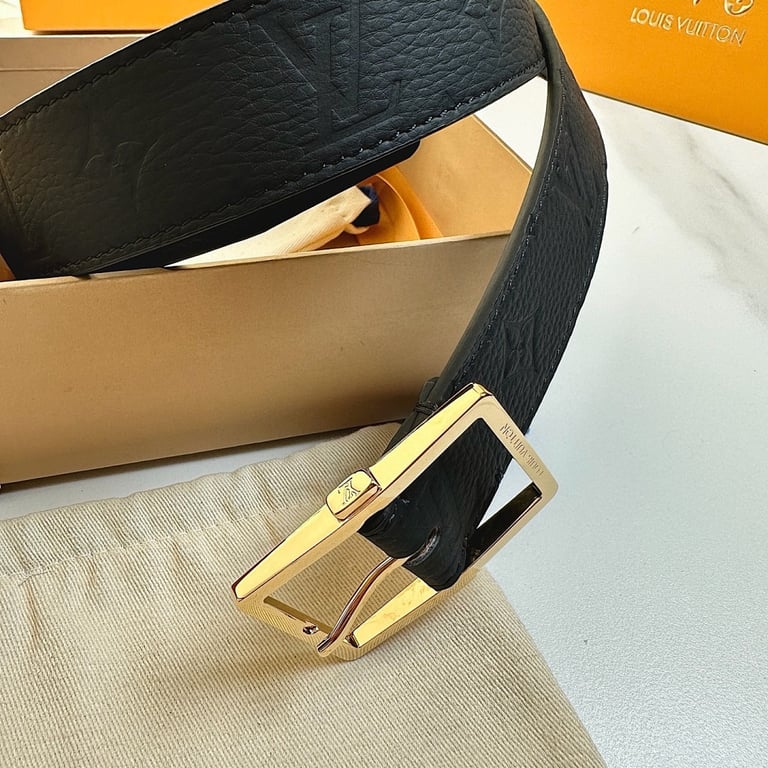 Louis Vuitton Monogram Embossed Leather Belt Black - 7