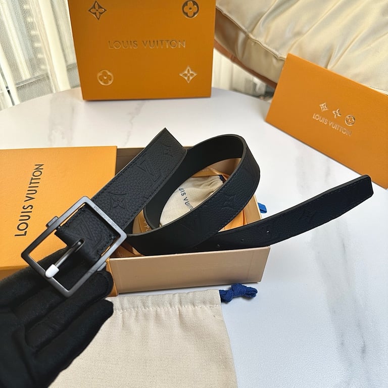 Louis Vuitton Monogram Taurillon Leather Belt Black - 4