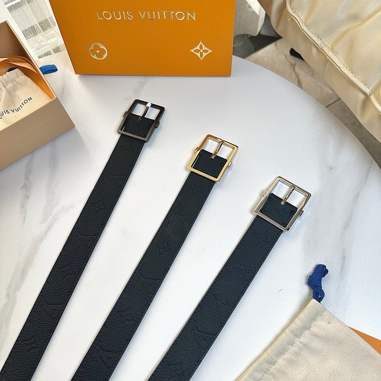 Louis Vuitton Monogram Taurillon Leather Belt Black - 9