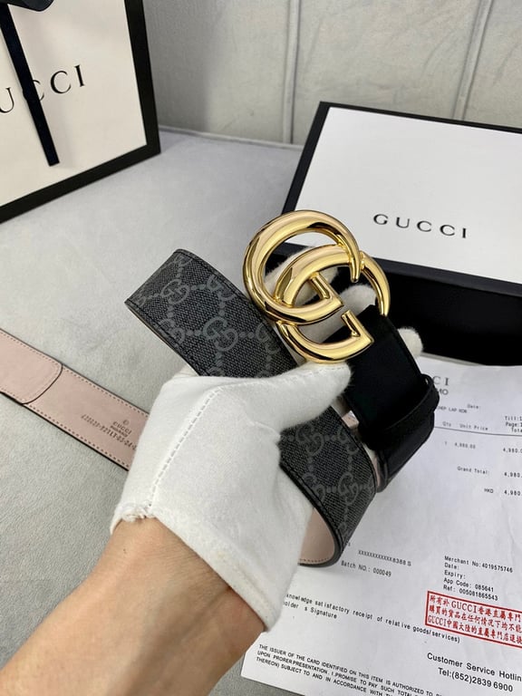 Gucci Marmont GG Supreme Belt Black/Grey - 3