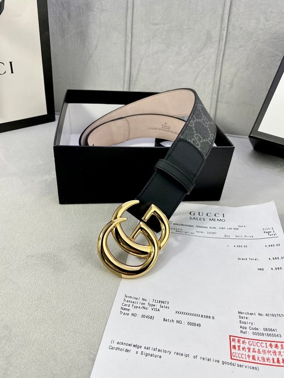 Gucci Marmont GG Supreme Belt Black/Grey - 4