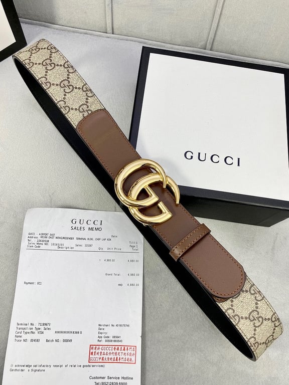 Gucci GG Supreme Double G Buckle Belt - 2