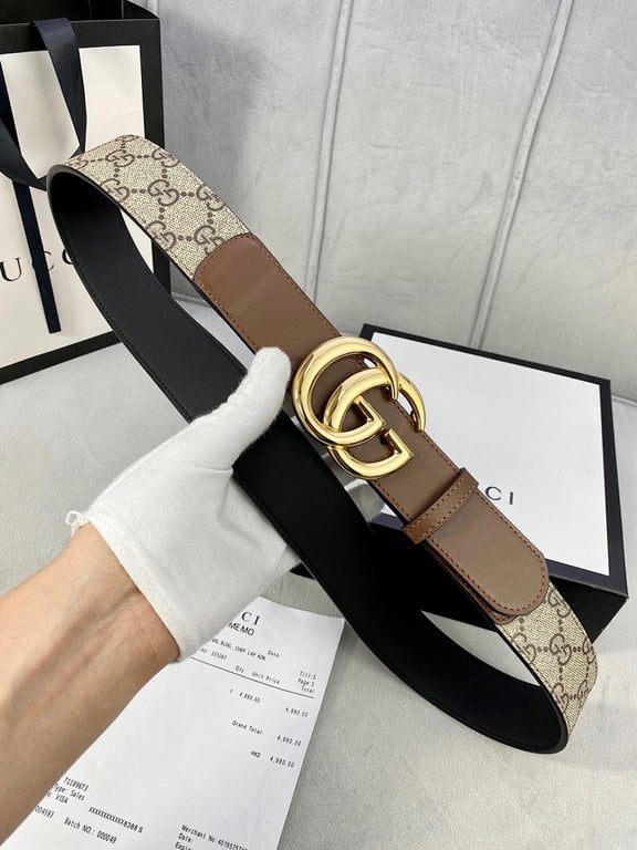 Gucci GG Supreme Double G Buckle Belt - 3