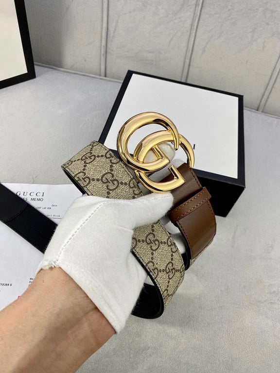 Gucci GG Supreme Double G Buckle Belt - 4