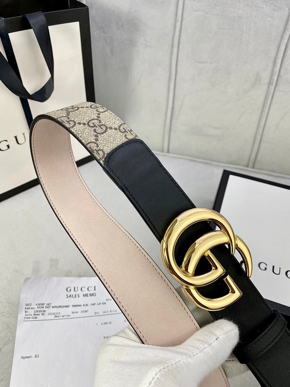 Gucci GG Supreme Belt with Double G Buckle - 3