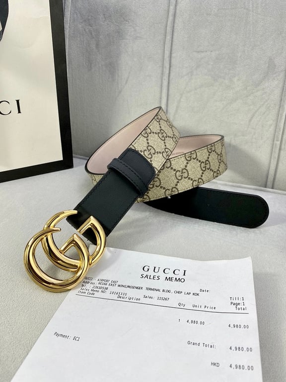Gucci GG Supreme Belt with Double G Buckle - 4