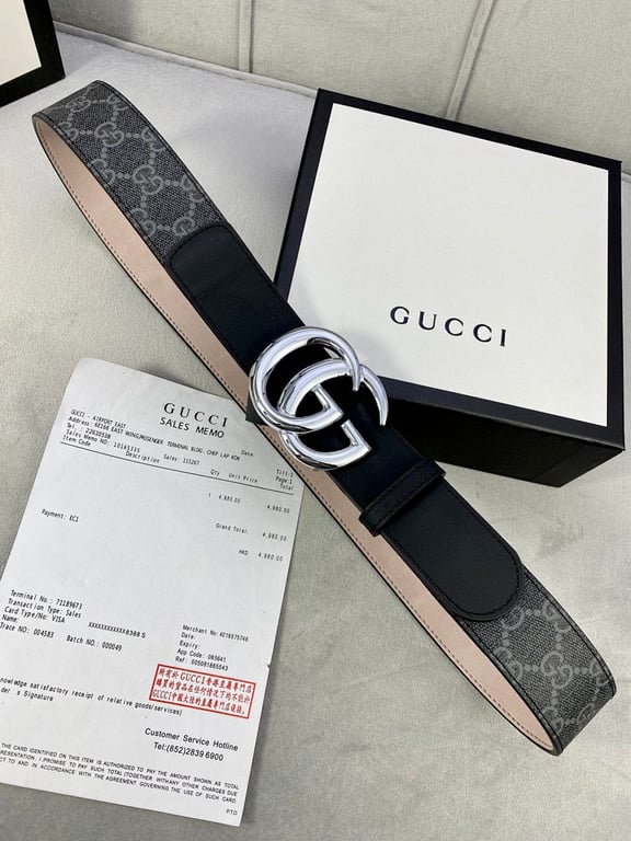 Gucci GG Supreme Belt Silver Buckle - 2