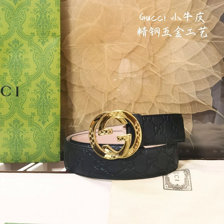 Gucci Interlocking G Signature Leather Belt Black - 2