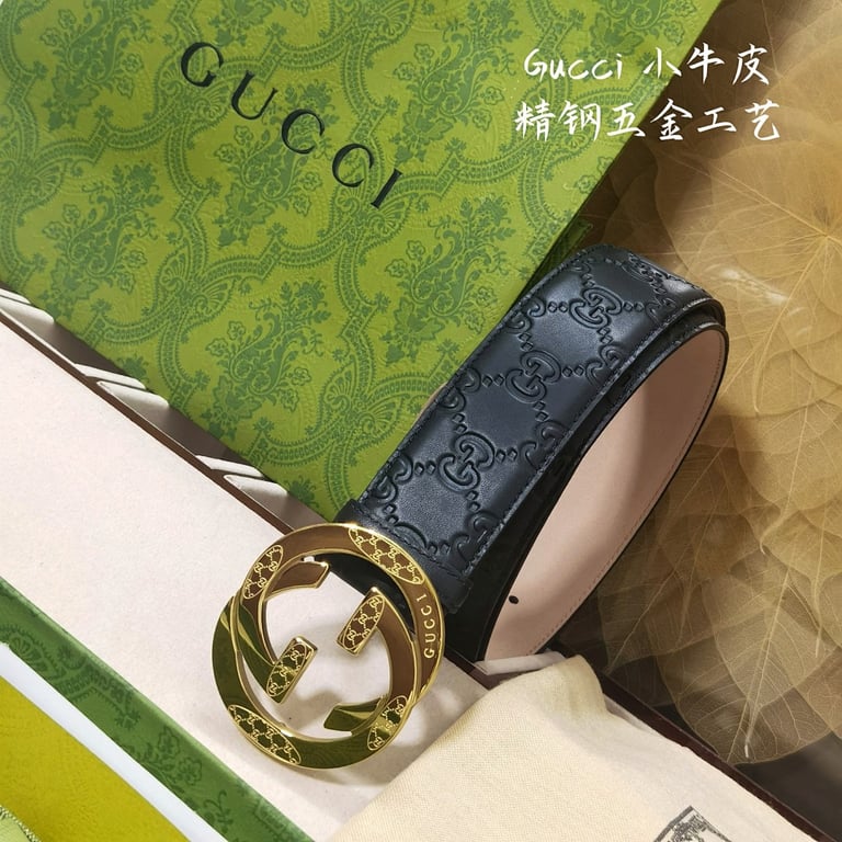 Gucci Interlocking G Signature Leather Belt Black - 3