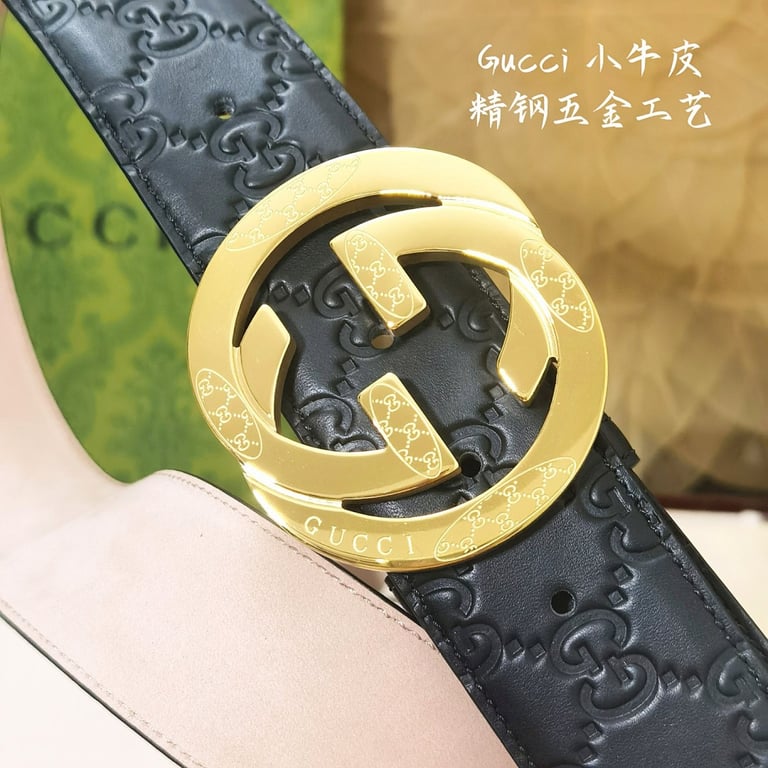 Gucci Interlocking G Signature Leather Belt Black - 4