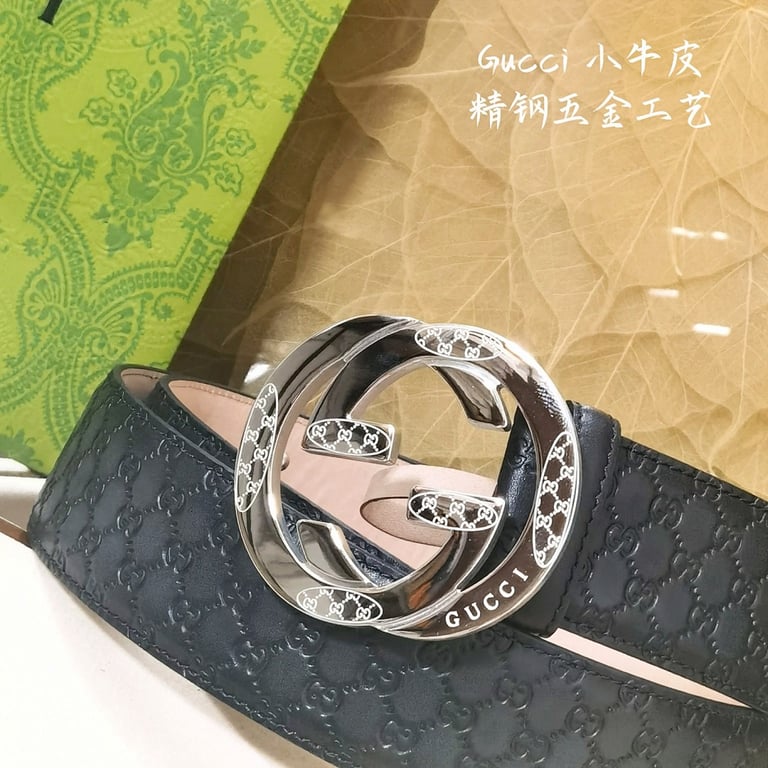 Gucci Interlocking G Embossed Leather Belt - 5