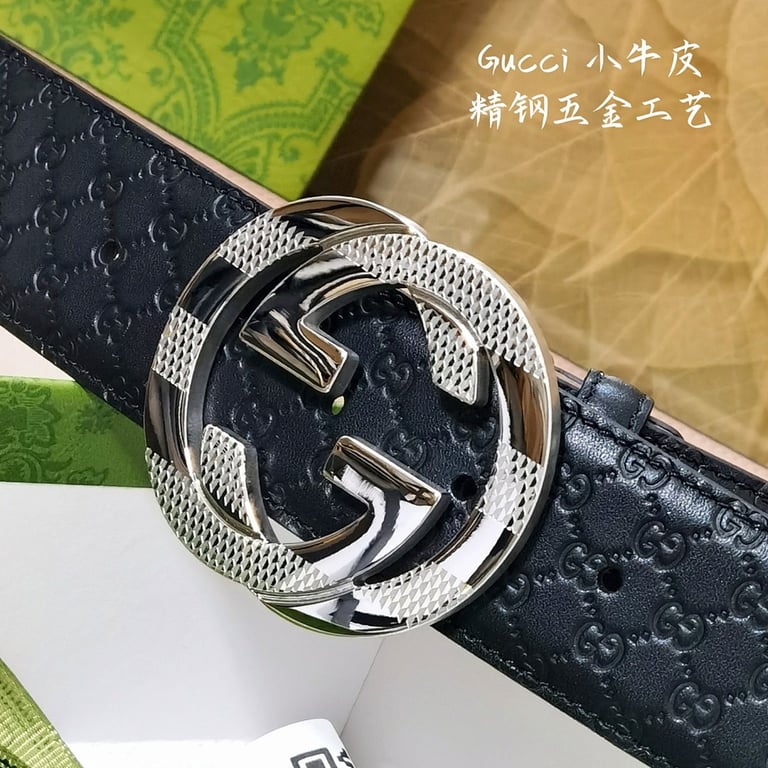 Gucci Signature Leather Belt with Interlocking G Buckle - 6