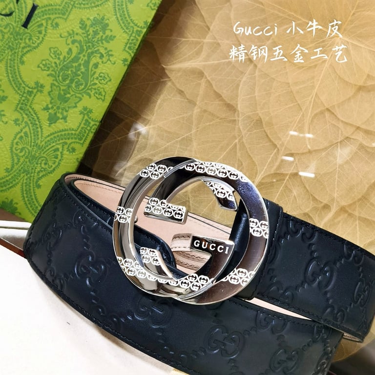 Gucci Interlocking G Embossed Leather Belt - 5