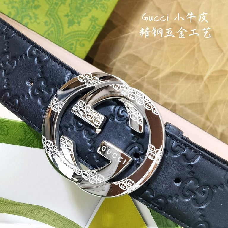 Gucci Interlocking G Embossed Leather Belt - 6