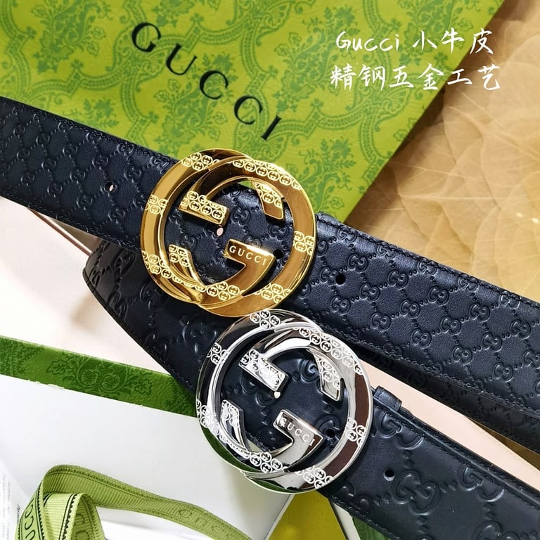 Gucci Interlocking G Embossed Leather Belt - 7