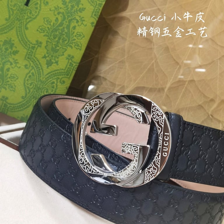 Gucci Interlocking G Engraved Guccissima Belt - 5