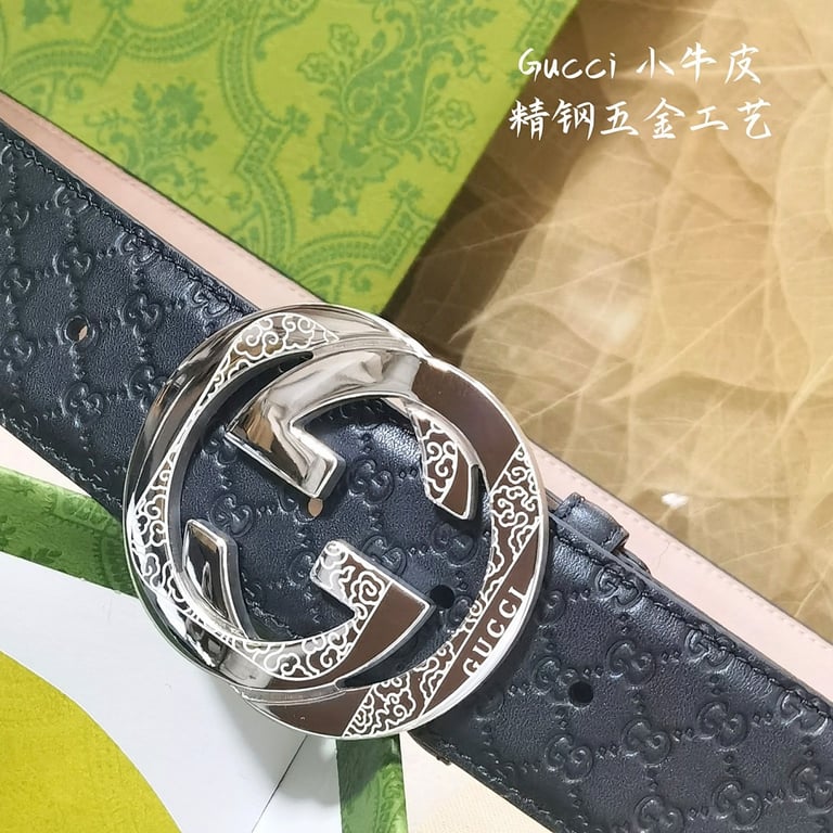 Gucci Interlocking G Engraved Guccissima Belt - 6