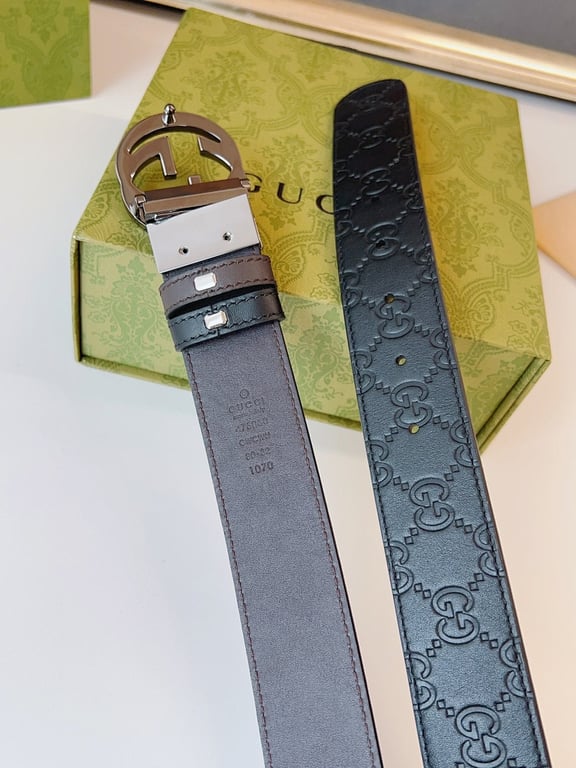 Gucci Interlocking G Embossed Leather Belt - 5