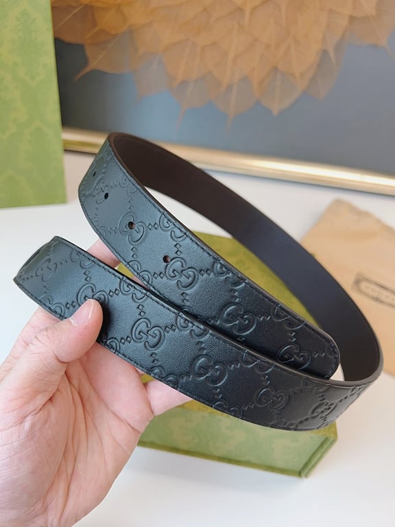 Gucci Interlocking G Embossed Leather Belt - 8