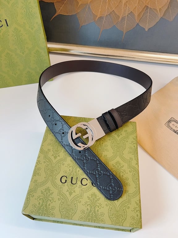 Gucci Interlocking G Belt Black Leather - 2