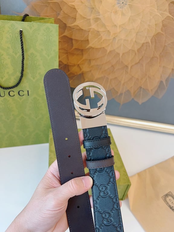 Gucci Interlocking G Belt Black Leather - 4