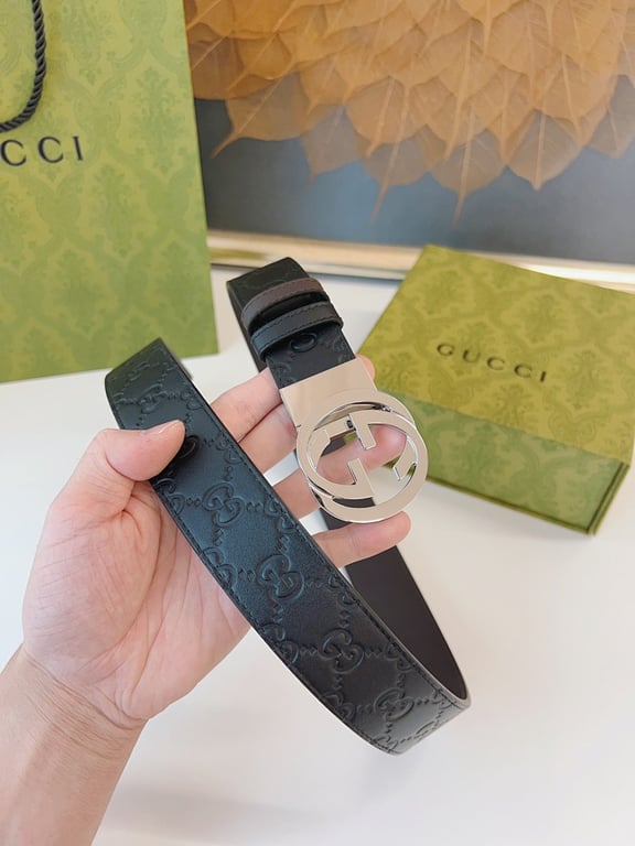 Gucci Interlocking G Belt Black Leather - 7