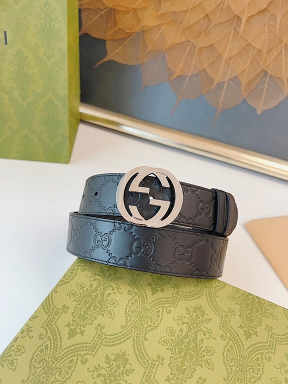 Gucci Interlocking G Belt Black Leather - 9