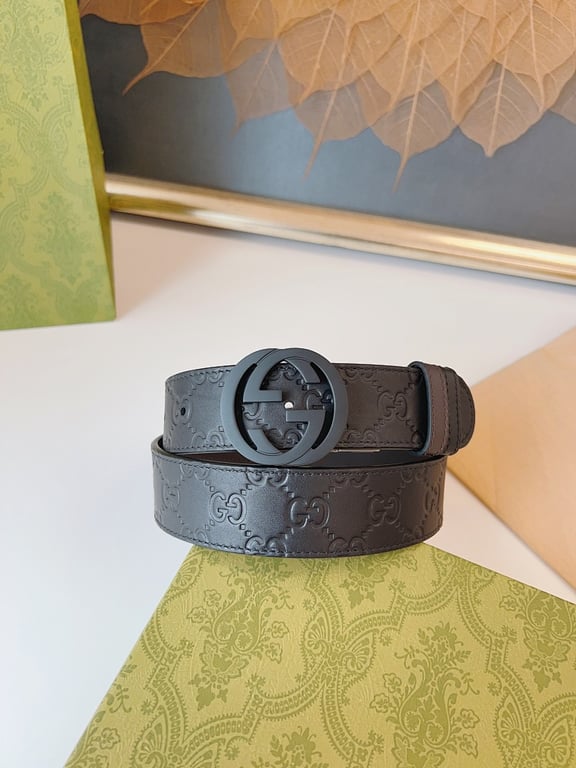 Gucci Interlocking G Embossed Belt Black - 5