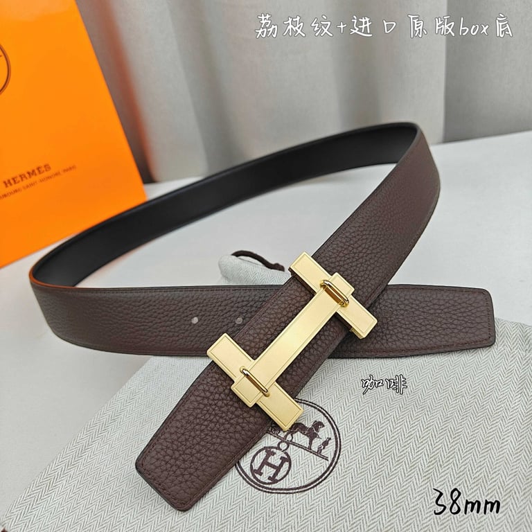 Hermès H Buckle Leather Belt 38mm Brown - 2