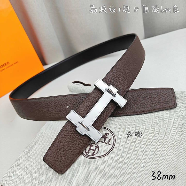 Hermès H Buckle Leather Belt Brown 38mm - 2