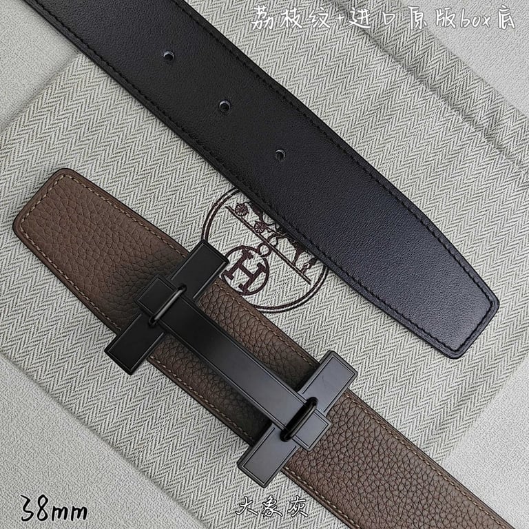 Hermès H Belt 38mm Etoupe Grained Leather - 3