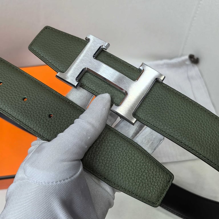 Hermès H Buckle Reversible Belt Green Black - 4
