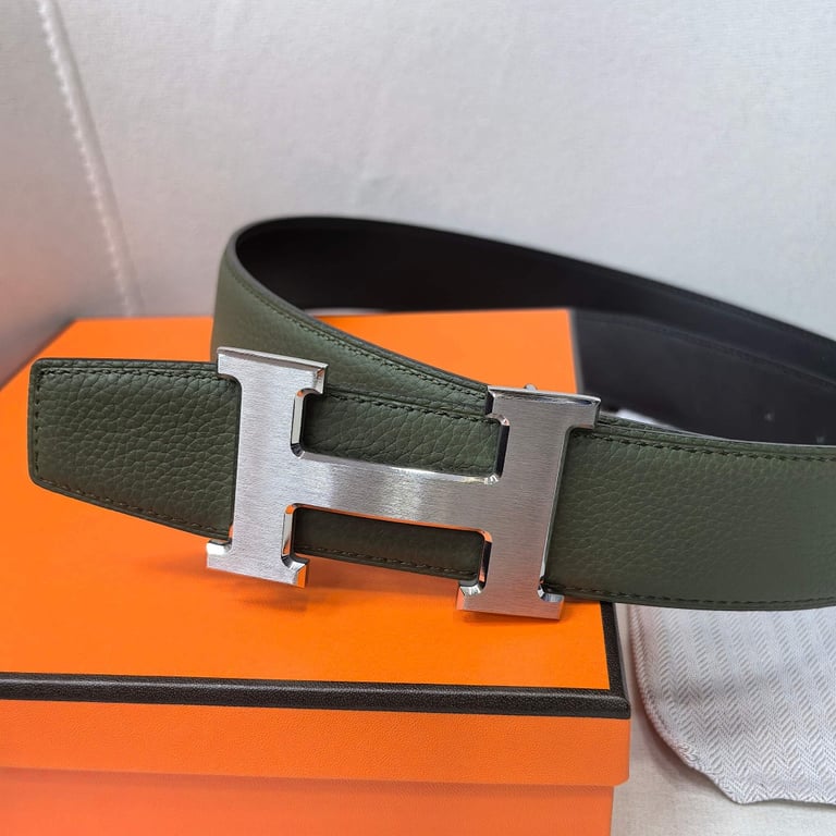 Hermès H Buckle Reversible Belt Green Black - 5