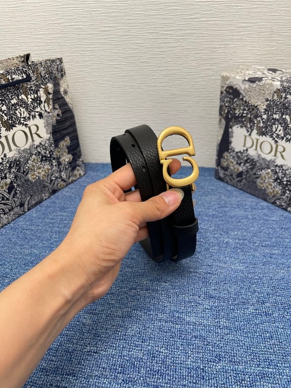 Dior CD Buckle Grained Leather Belt - 4