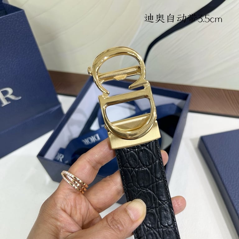 Dior CD Icon Belt 35mm Black Croc-Effect - 2