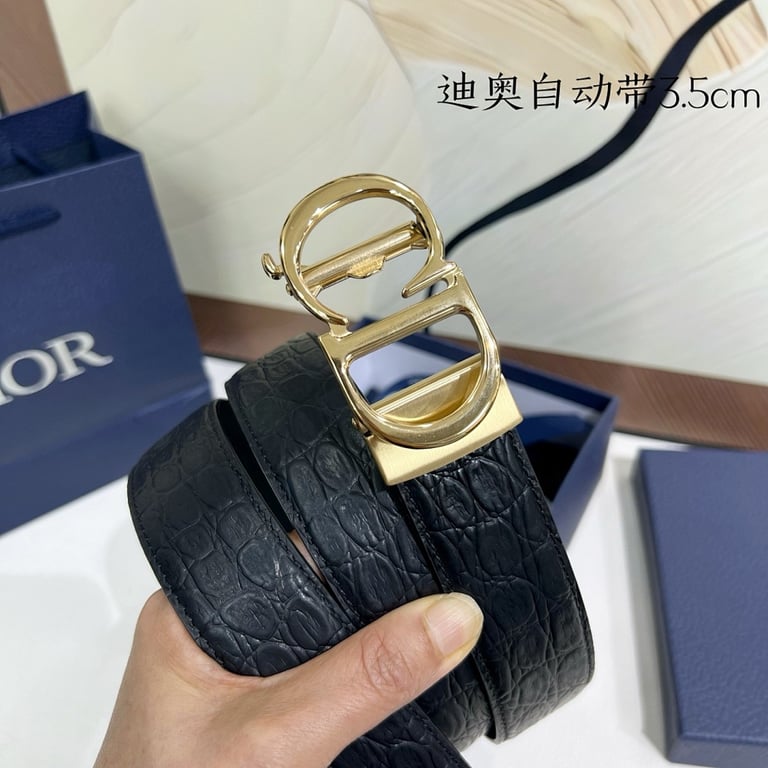 Dior CD Icon Belt 35mm Black Croc-Effect - 3