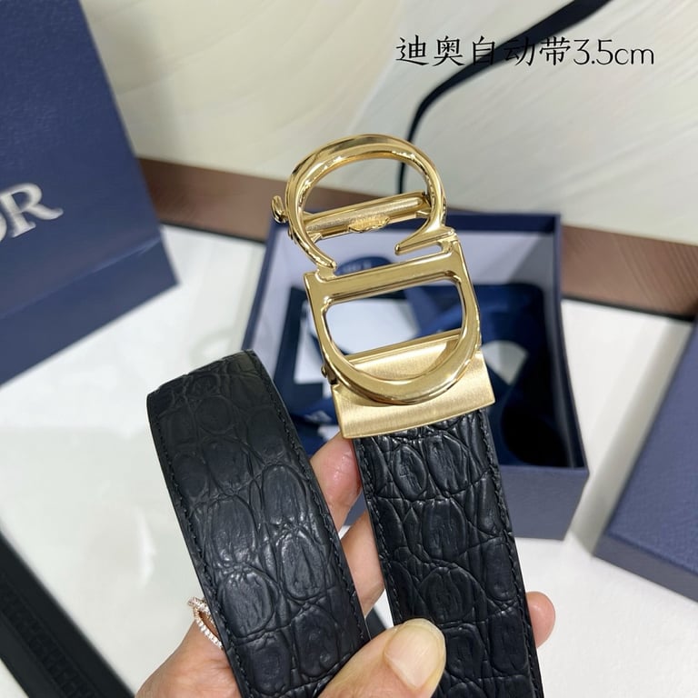 Dior CD Icon Belt 35mm Black Croc-Effect - 4