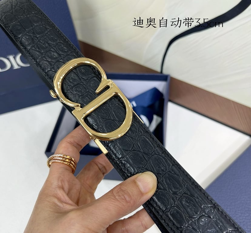Dior CD Icon Belt 35mm Black Croc-Effect - 5