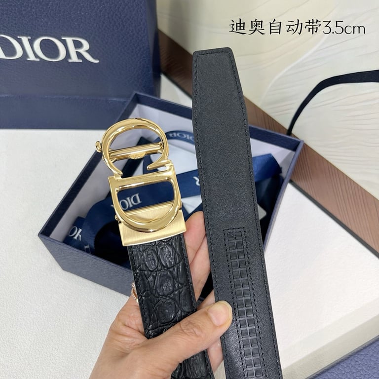 Dior CD Icon Belt 35mm Black Croc-Effect - 6