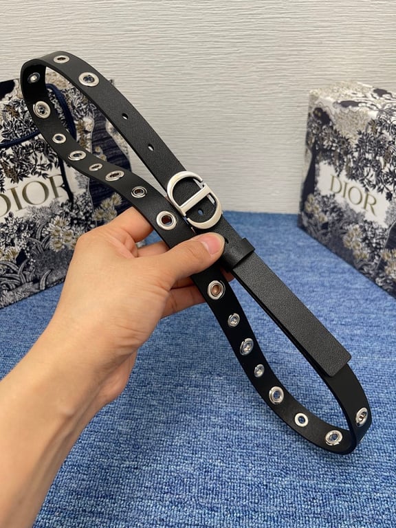 Dior 30 Montaigne Eyelet Belt Black - 2