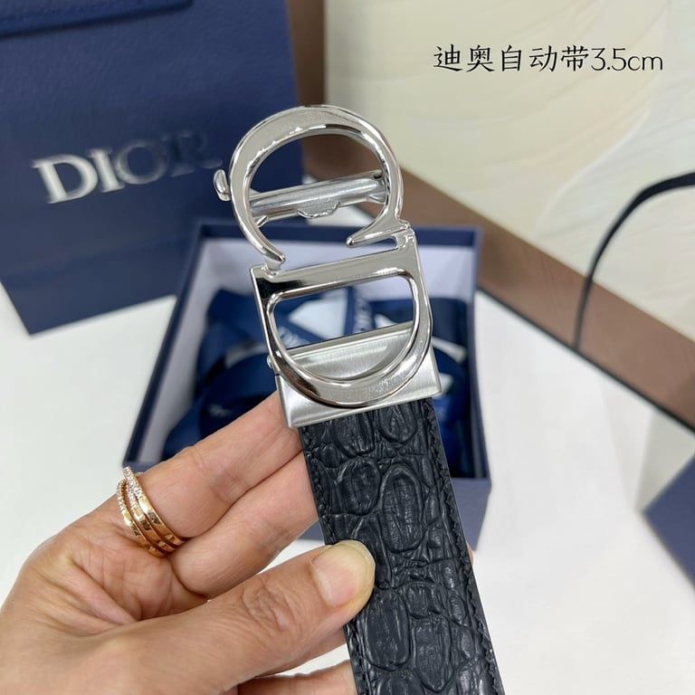 Dior CD Icon Crocodile-Effect Belt 3.5cm - 3