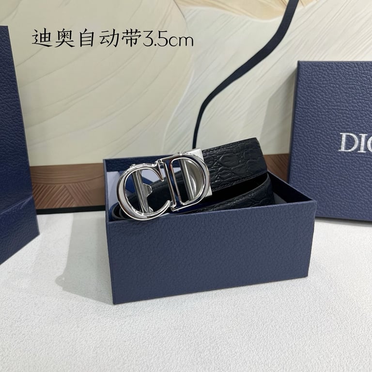 Dior CD Icon Crocodile-Effect Belt 3.5cm - 5