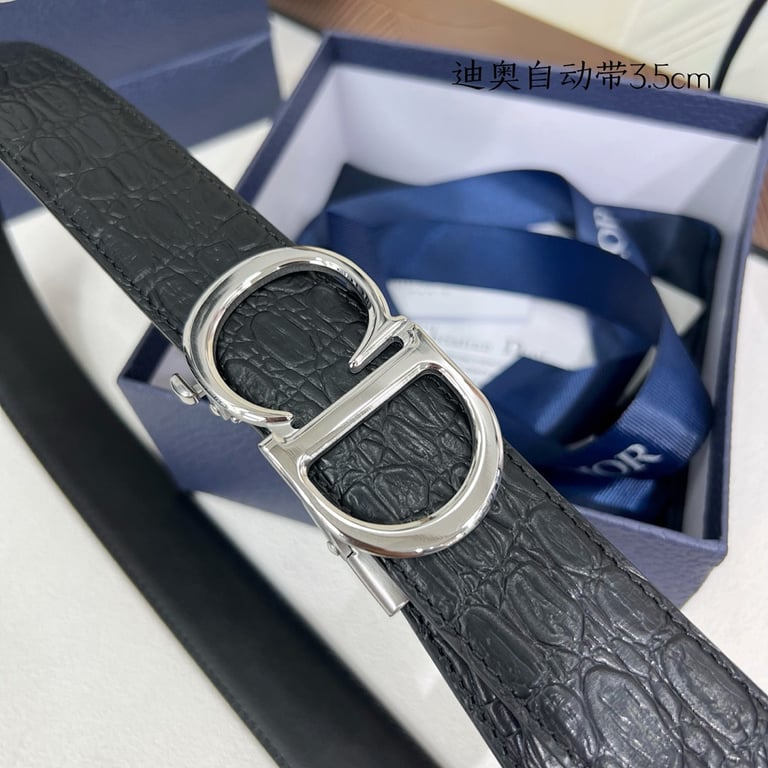 Dior CD Icon Crocodile-Effect Belt 3.5cm - 6