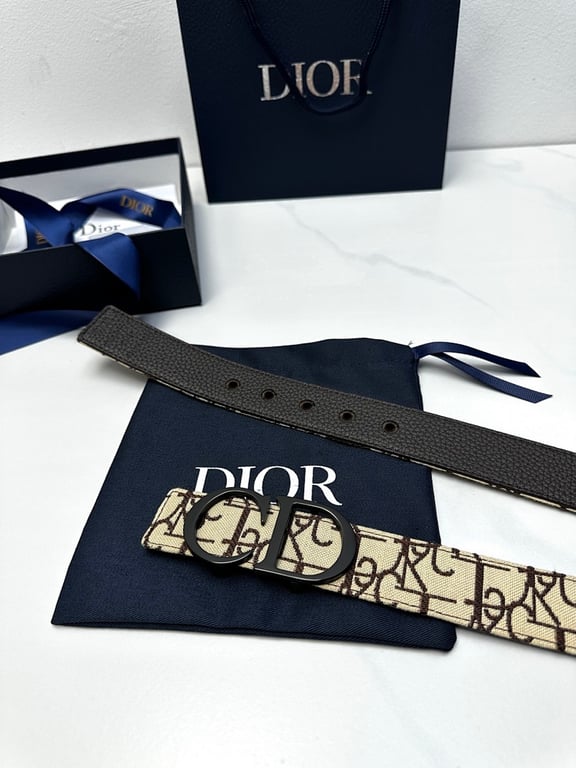 Dior CD Icon Belt Oblique Canvas Beige Brown - 5