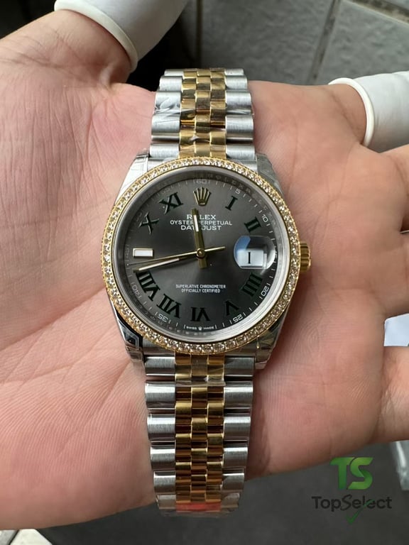 Rolex Datejust 36mm Two-Tone Wimbledon Dial Diamond Bezel - 6