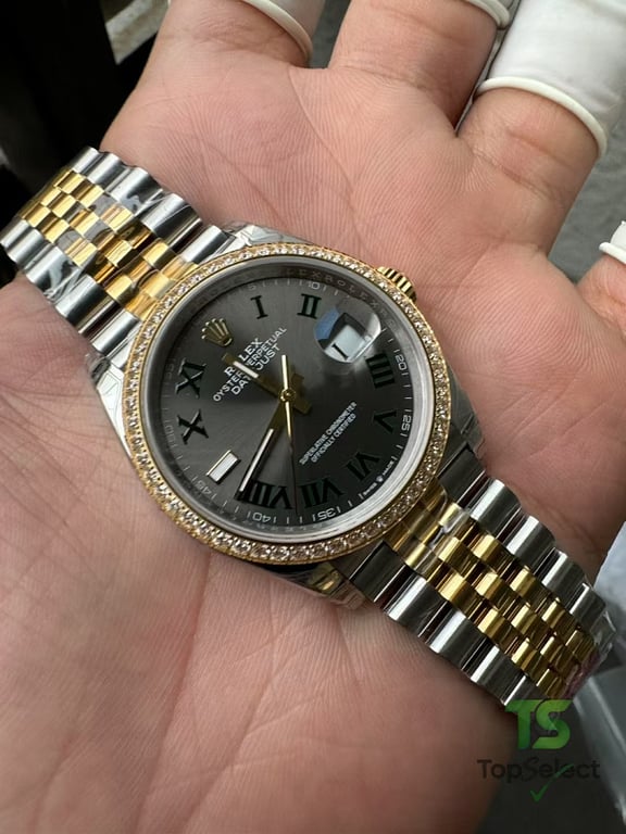 Rolex Datejust 36mm Two-Tone Wimbledon Dial Diamond Bezel - 8