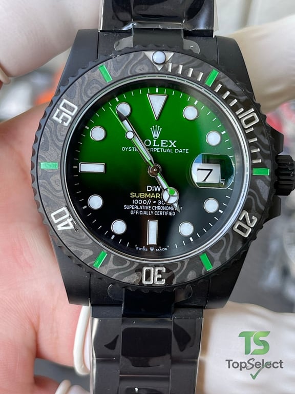 Rolex Submariner DiW Carbon Bezel Green Dial - 4