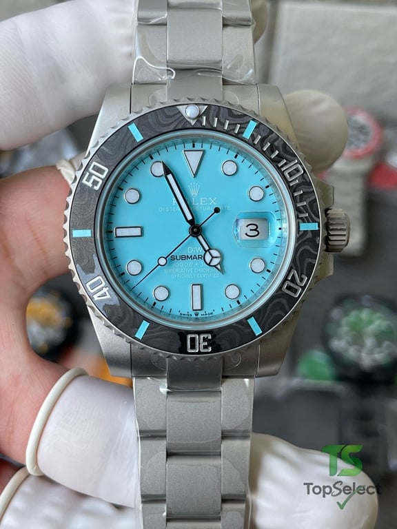 Rolex Submariner DiW Carbon Bezel Turquoise Dial - 8